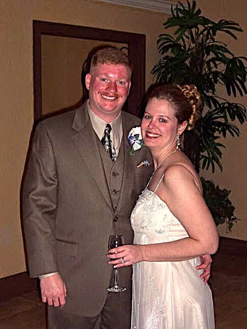 Iain and Lisette Deckard on their wedding day